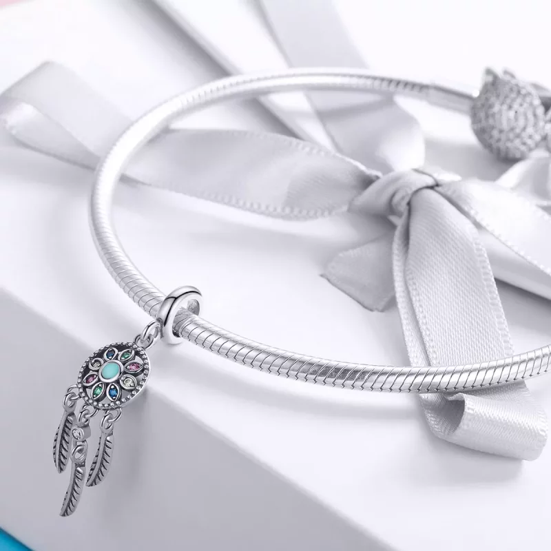 (imagen para) Estilo Pandora, colgante de atrapasueños de plata - SCC961 - Ver 3