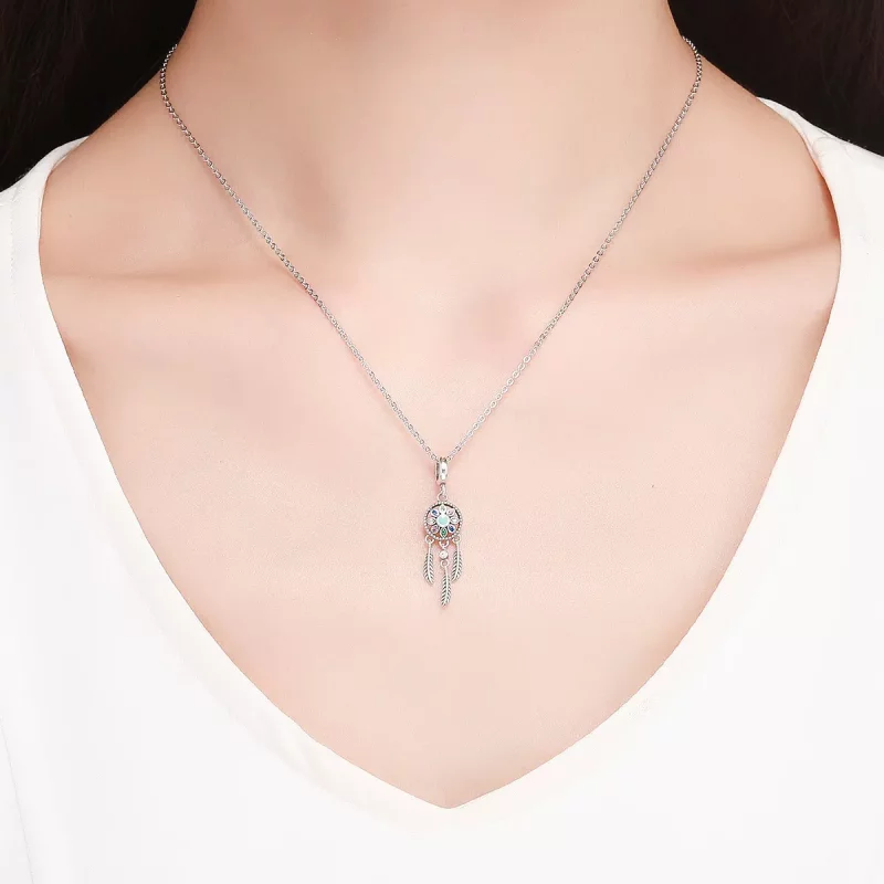 (imagen para) Estilo Pandora, colgante de atrapasueños de plata - SCC961 - Ver 5