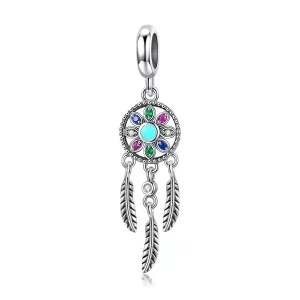 (imagen para) Estilo Pandora, colgante de atrapasueños de plata - SCC961