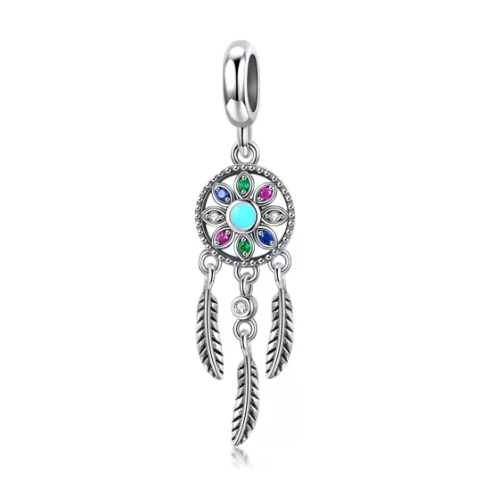 (imagen para) Estilo Pandora, colgante de atrapasueños de plata - SCC961