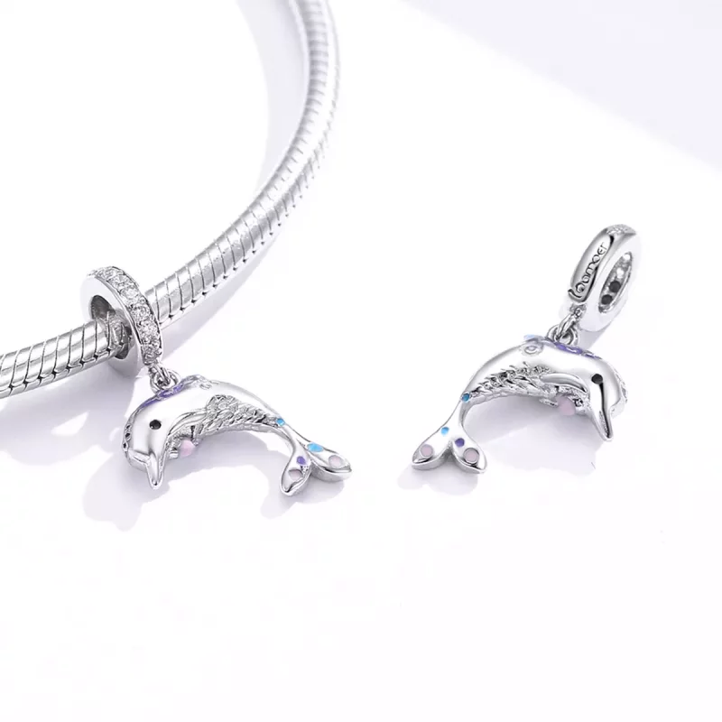 (imagen para) Estilo Pandora Colgante de Delfín - BSC159 - Ver 4