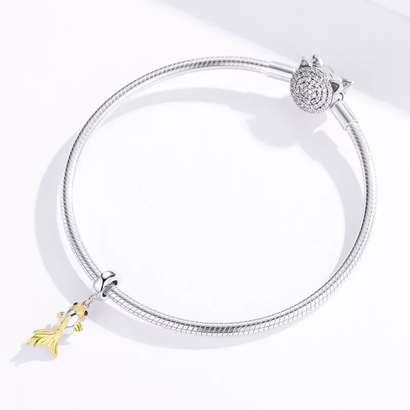 (imagen para) Estilo Pandora Colgante Dorado Koi - BSC127 - Ver 3