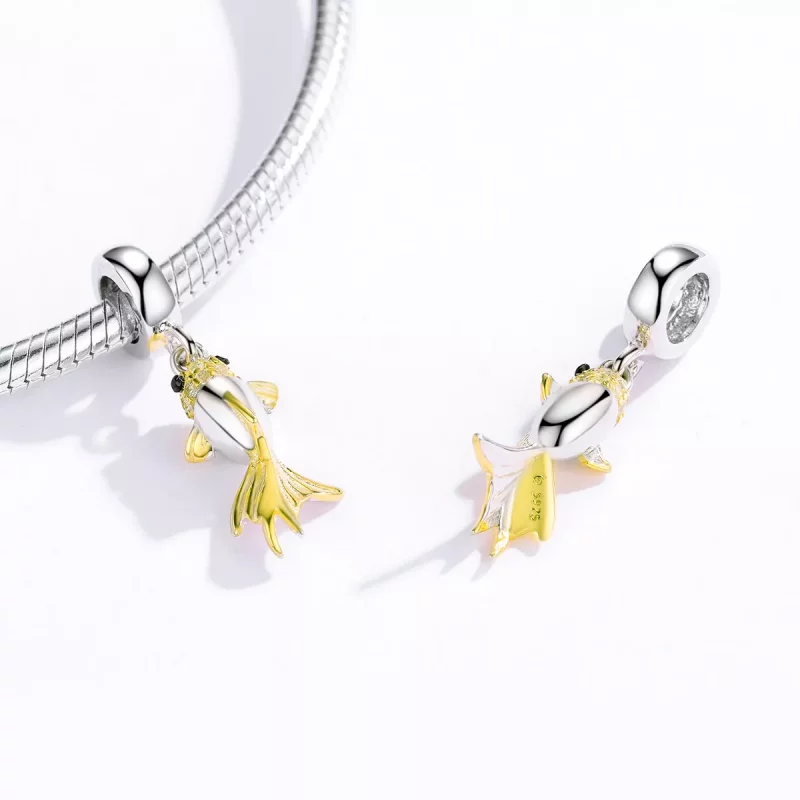 (imagen para) Estilo Pandora Colgante Dorado Koi - BSC127 - Ver 4