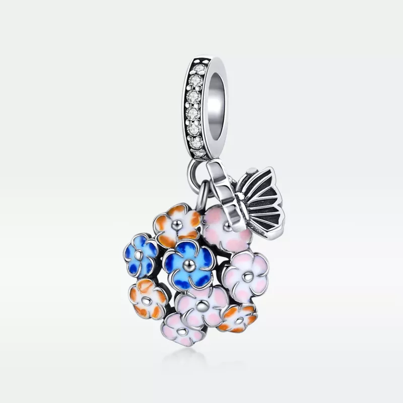(imagen para) Estilo Pandora Colgante Jardín Colorido Plateado - SCC1702 - Ver 5