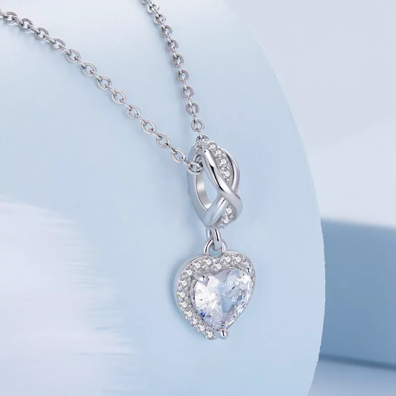 (imagen para) Estilo Pandora Corazón Brillante Colgante - BSC663 - Ver 2