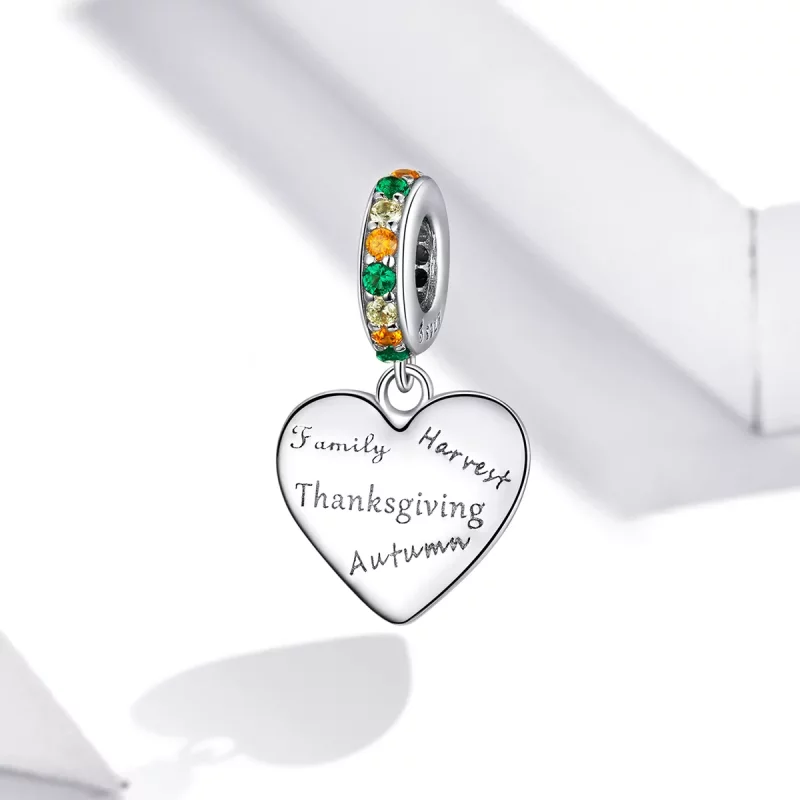(imagen para) Estilo Pandora Dangle de Amor de Acción de Gracias - BSC344 - Ver 2