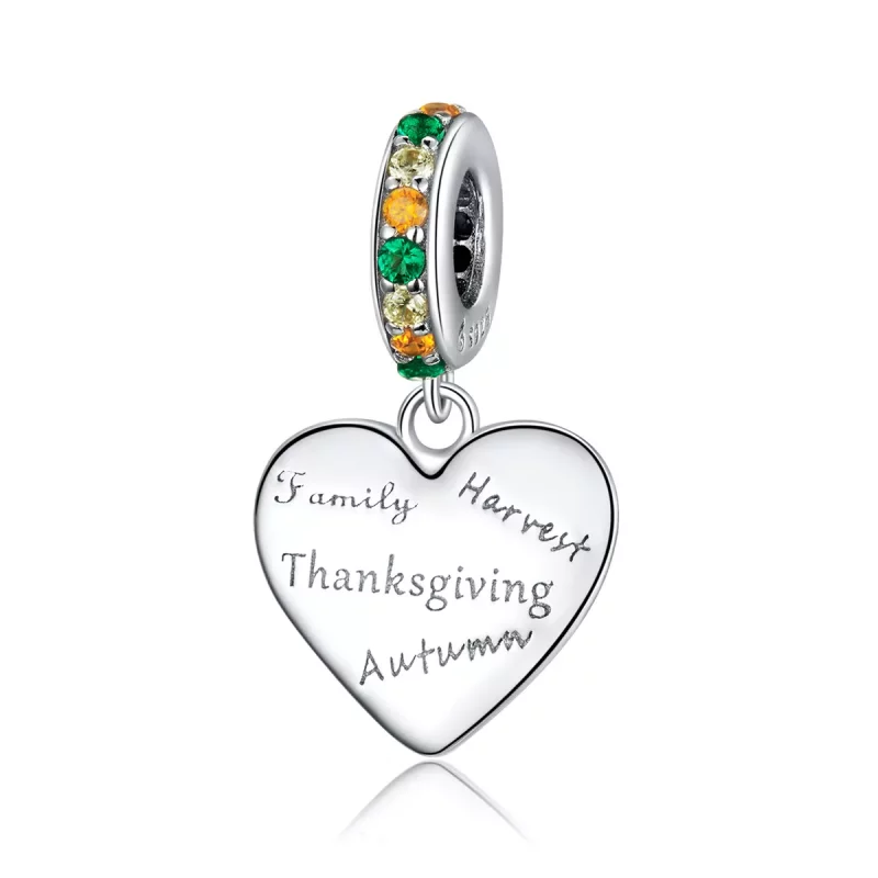(imagen para) Estilo Pandora Dangle de Amor de Acción de Gracias - BSC344