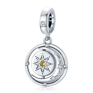(imagen para) Estilo Pandora Estrellas y Luna Flow Dangle - BSC477