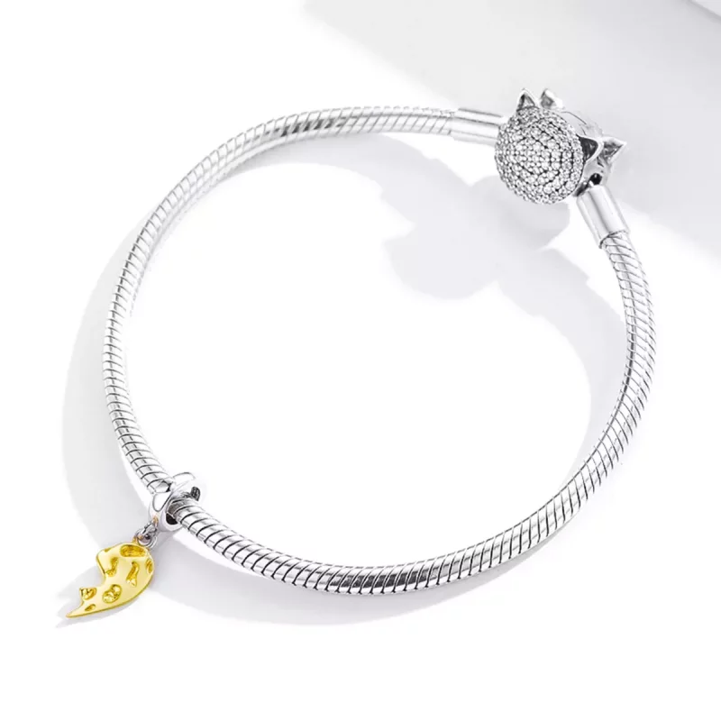 (imagen para) Estilo Pandora Intimidad - Colgante de medio corazón - BSC465 - Ver 3