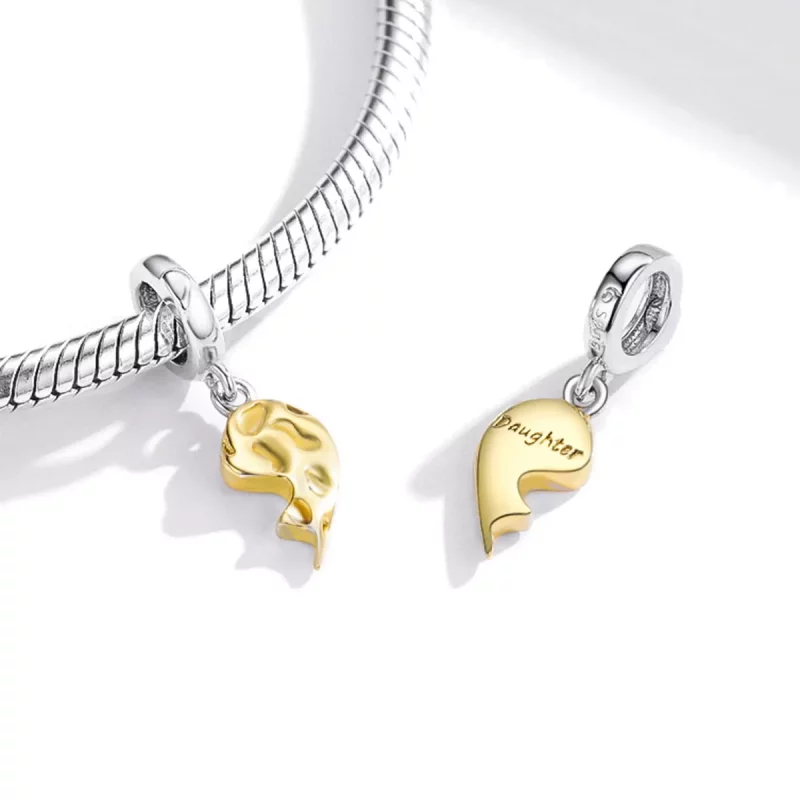 (imagen para) Estilo Pandora Intimidad - Colgante de medio corazón - BSC465 - Ver 4