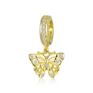 (imagen para) Estilo Pandora Mariposa Dorada con Baño de Oro de 18 quilates - BSC248
