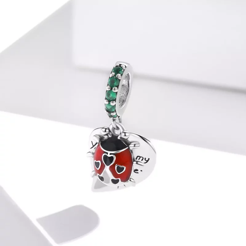 (imagen para) Estilo Pandora Mariquita con Colgante de Hojas - BSC492 - Ver 2