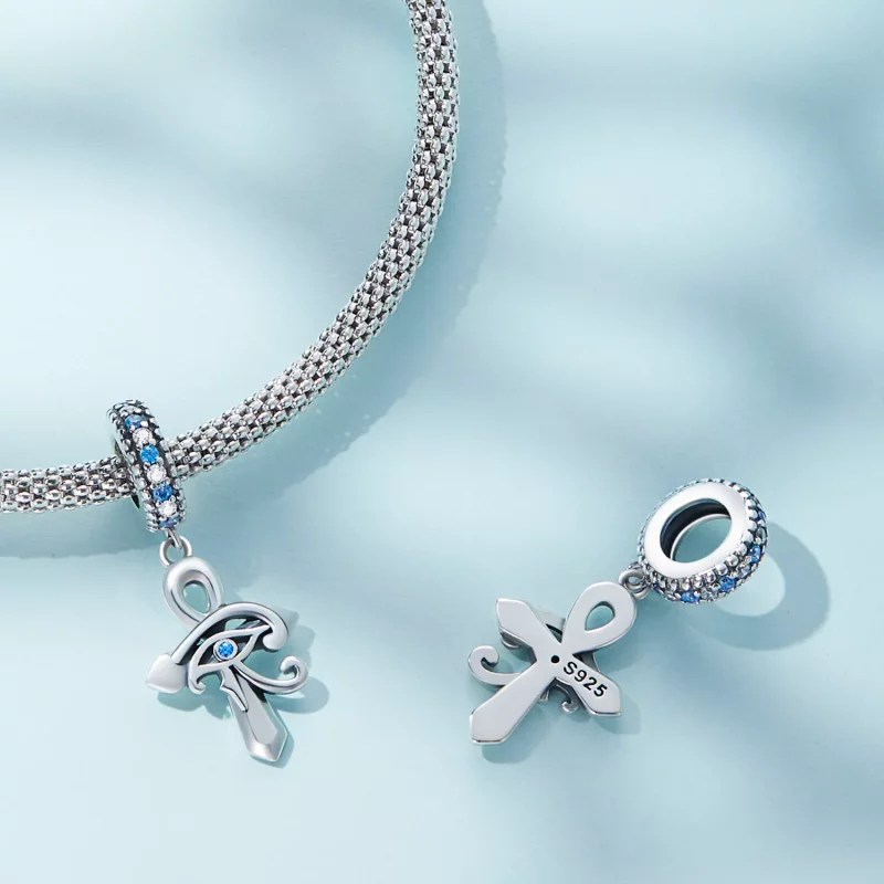 (imagen para) Estilo Pandora Ojo de Horus colgante en cruz - SCC2371 - Ver 4