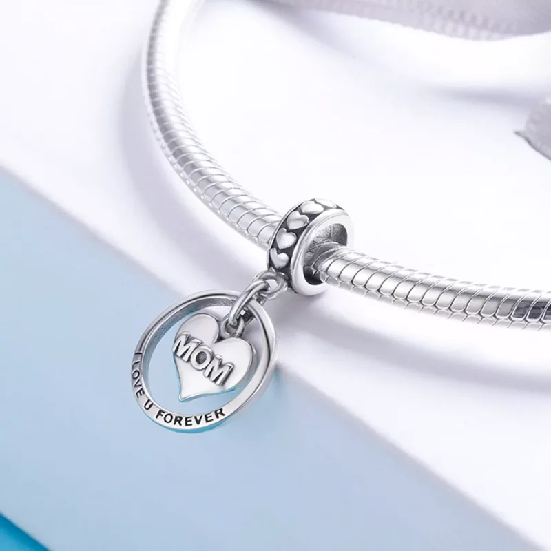 (imagen para) Estilo Pandora Plata Amor Mamá Dangle - SCC649 - Ver 4