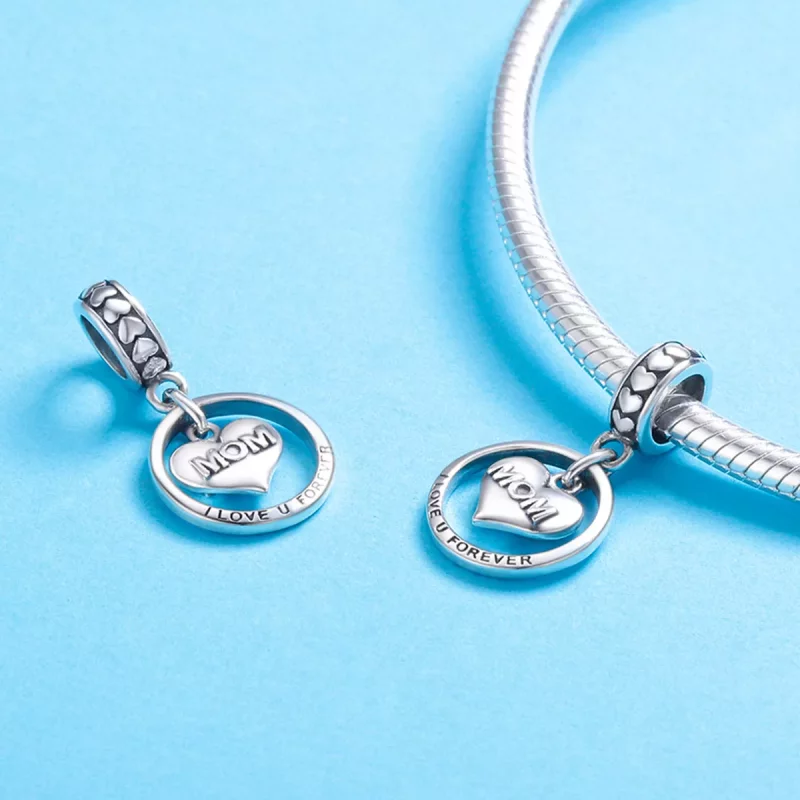 (imagen para) Estilo Pandora Plata Amor Mamá Dangle - SCC649 - Ver 5