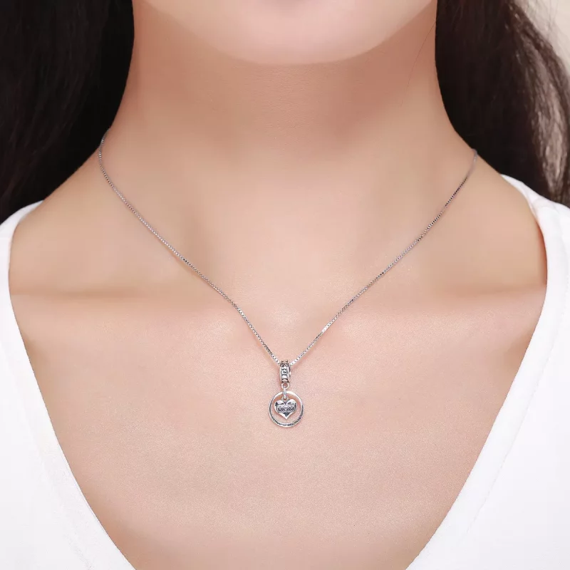 (imagen para) Estilo Pandora Plata Amor Mamá Dangle - SCC649 - Ver 6