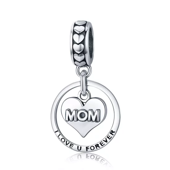 (imagen para) Estilo Pandora Plata Amor Mamá Dangle - SCC649