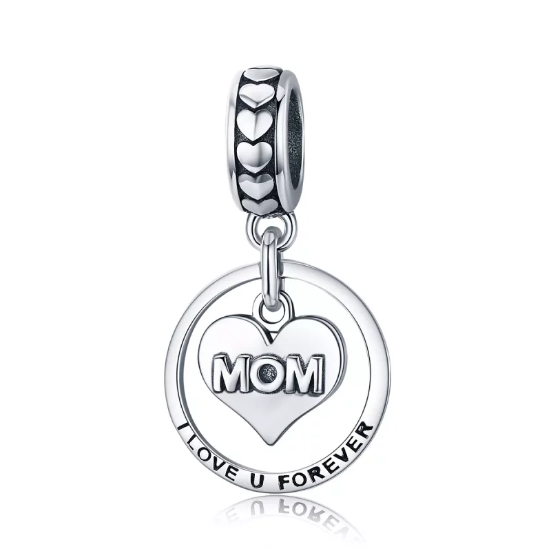(imagen para) Estilo Pandora Plata Amor Mamá Dangle - SCC649