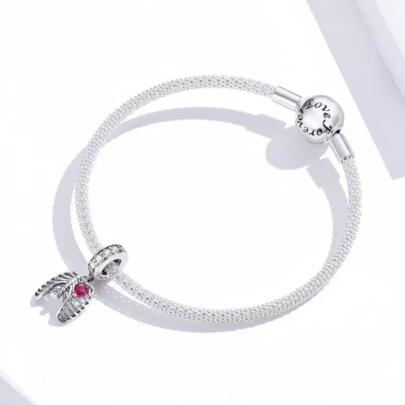 (imagen para) Estilo Pandora Plata Amor Voto de Costillas Colgante - SCC1459 - Ver 2