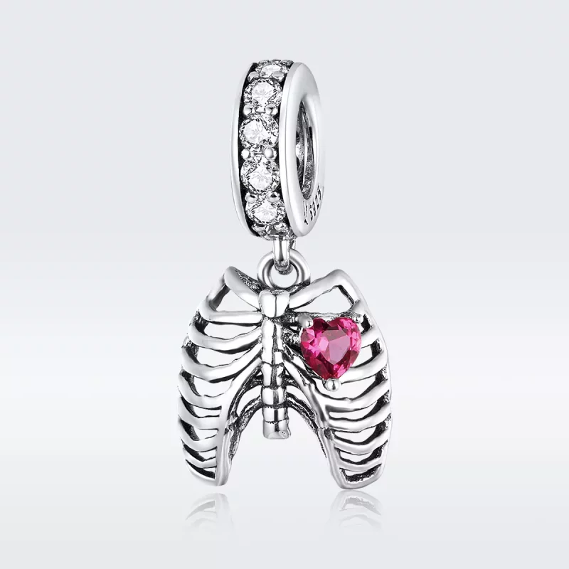 (imagen para) Estilo Pandora Plata Amor Voto de Costillas Colgante - SCC1459 - Ver 5