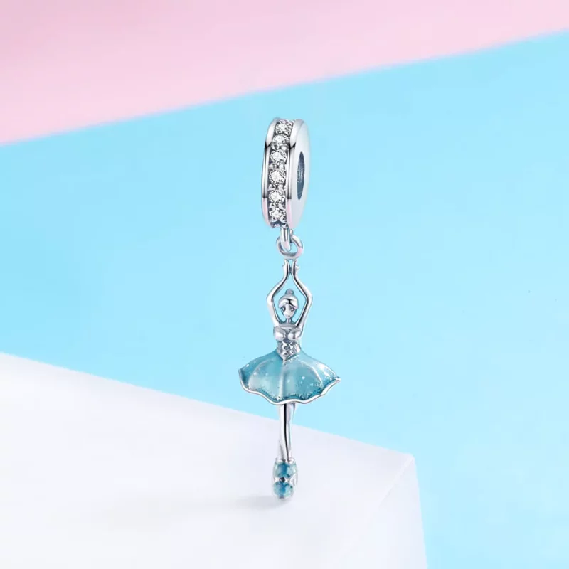 (imagen para) Estilo Pandora Plata Bailarina Colgante - SCC514 - Ver 3