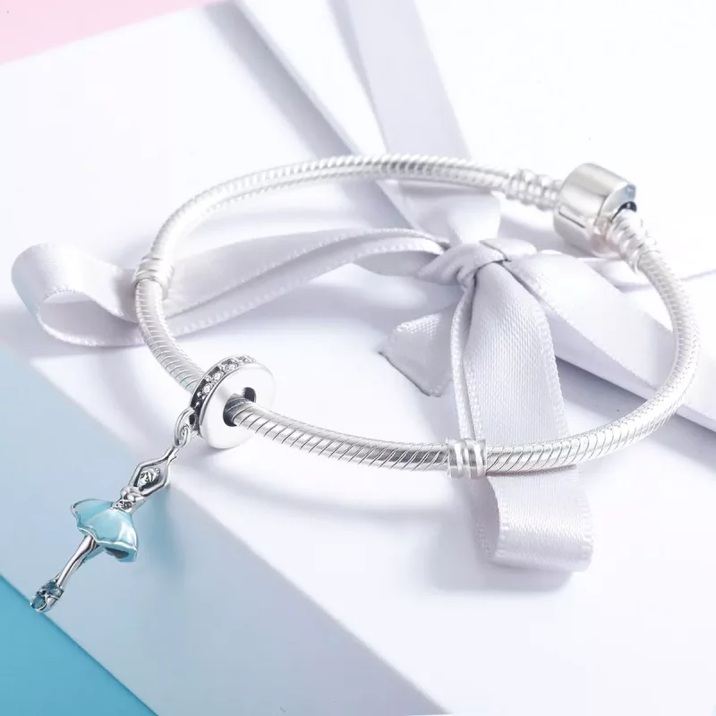 (imagen para) Estilo Pandora Plata Bailarina Colgante - SCC514 - Ver 4
