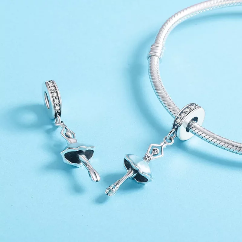 (imagen para) Estilo Pandora Plata Bailarina Colgante - SCC514 - Ver 5