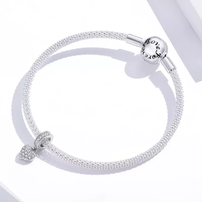 (imagen para) Estilo Pandora Plata Brillante Amor Dangling - BSC211 - Ver 2
