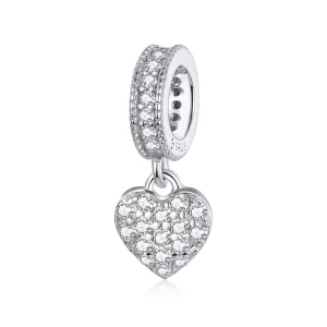 (imagen para) Estilo Pandora Plata Brillante Amor Dangling - BSC211