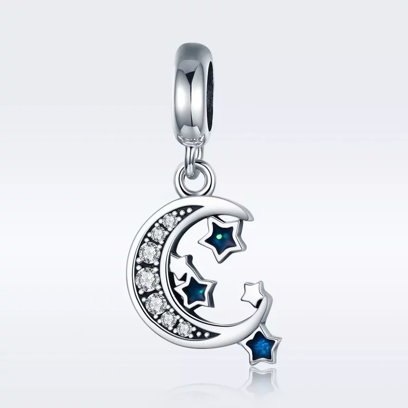 (imagen para) Estilo Pandora Plata Brillante Estrellas Colgante - SCC639 - Ver 2