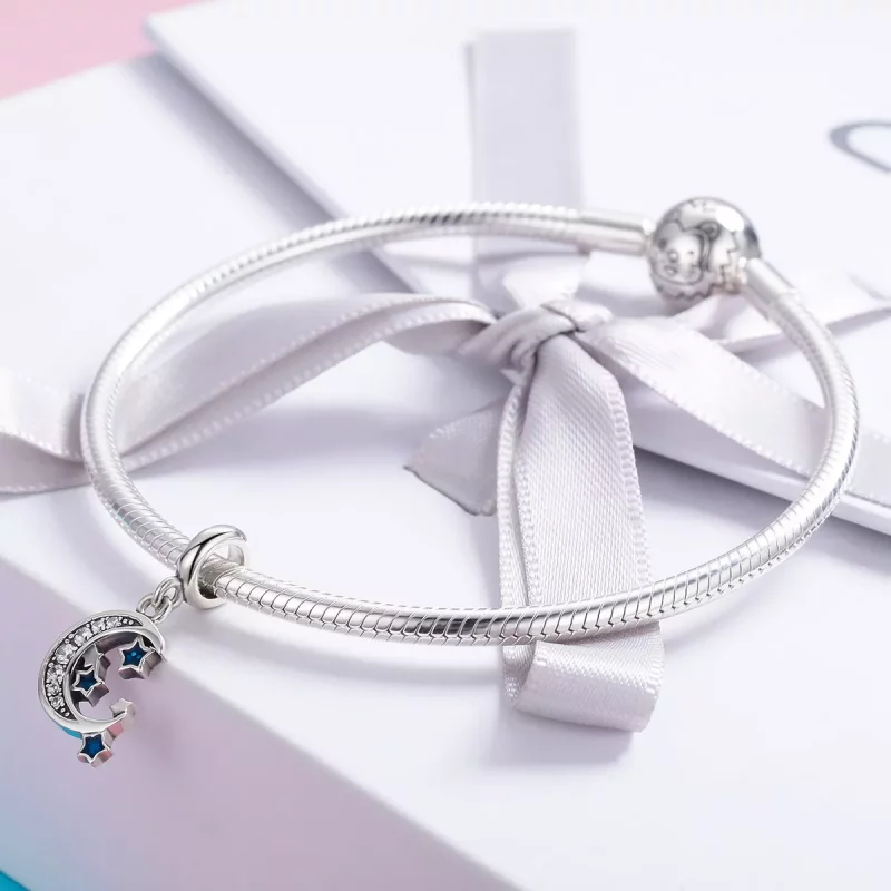 (imagen para) Estilo Pandora Plata Brillante Estrellas Colgante - SCC639 - Ver 4