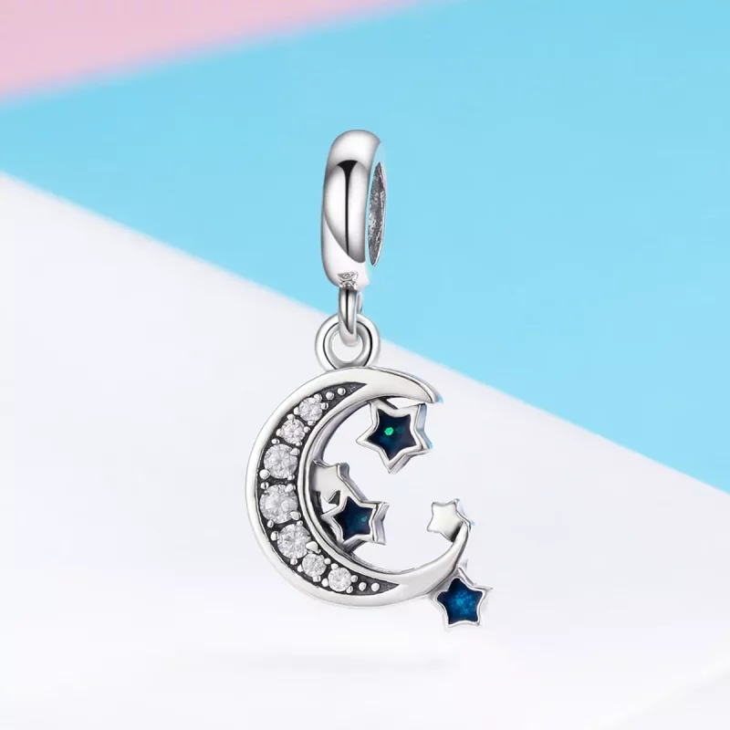 (imagen para) Estilo Pandora Plata Brillante Estrellas Colgante - SCC639 - Ver 5