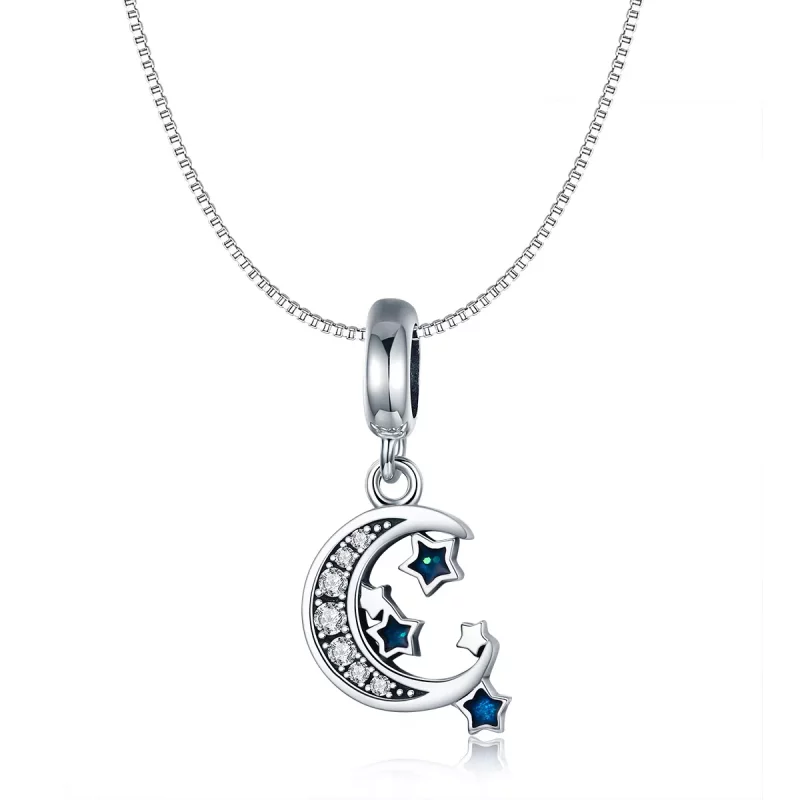 (imagen para) Estilo Pandora Plata Brillante Estrellas Colgante - SCC639 - Ver 6
