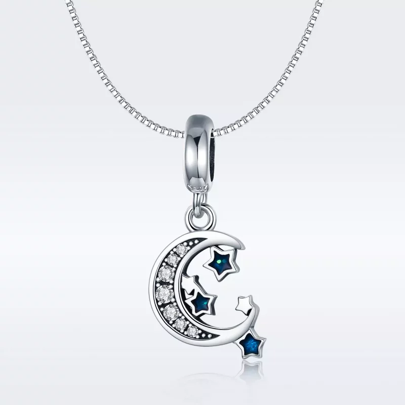 (imagen para) Estilo Pandora Plata Brillante Estrellas Colgante - SCC639 - Ver 8