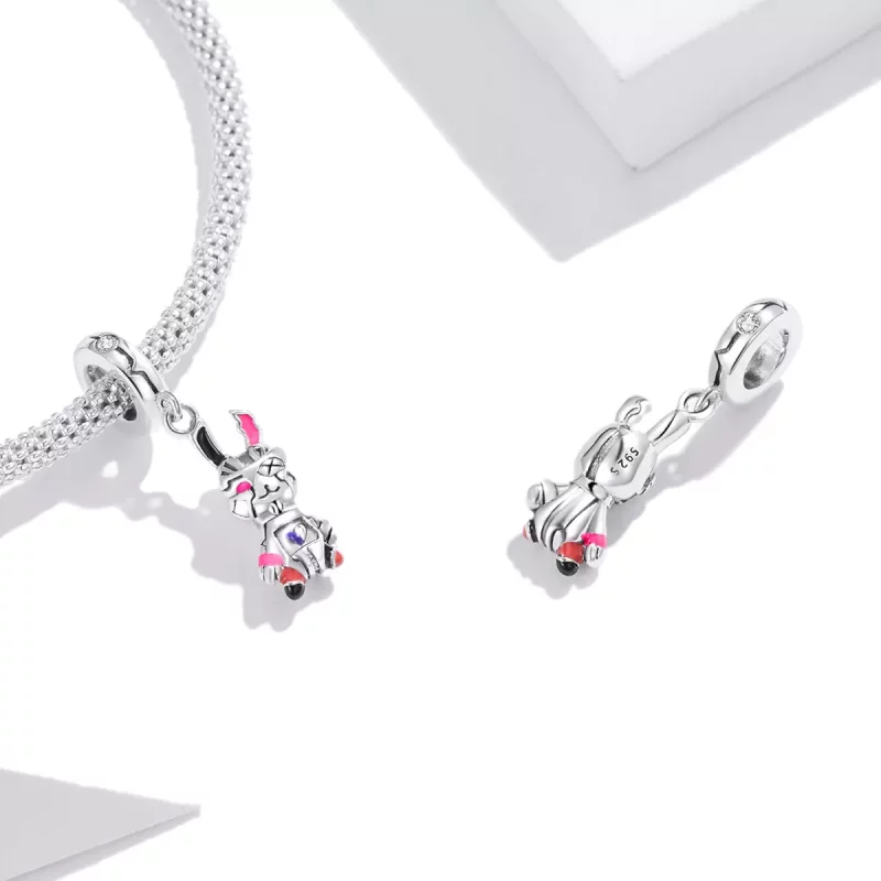 (imagen para) Estilo Pandora plata ciberpunk - Colgante de conejo mecánico - SCC1841 - Ver 4