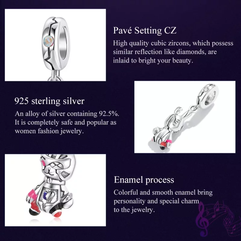 (imagen para) Estilo Pandora plata ciberpunk - Colgante de conejo mecánico - SCC1841 - Ver 7