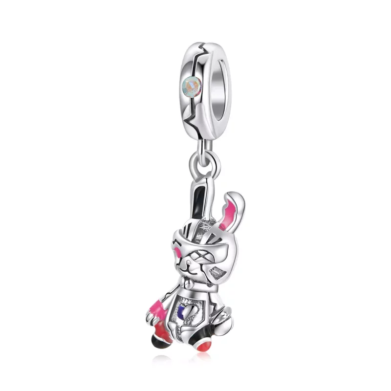 (imagen para) Estilo Pandora plata ciberpunk - Colgante de conejo mecánico - SCC1841