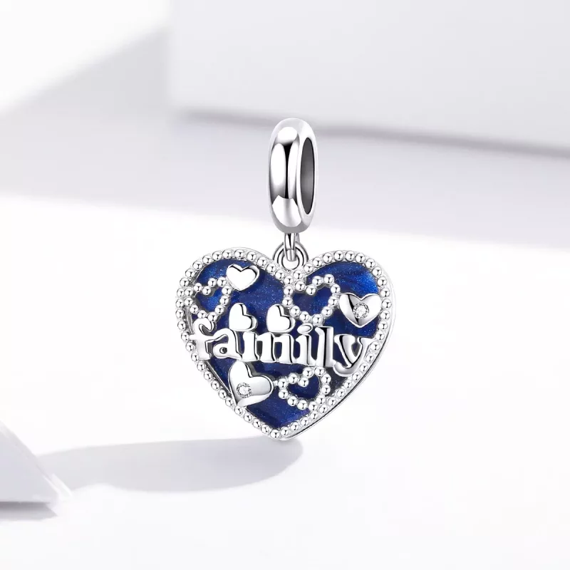 (imagen para) Estilo Pandora Plata Colgante de Letras de Familia - BSC293 - Ver 3