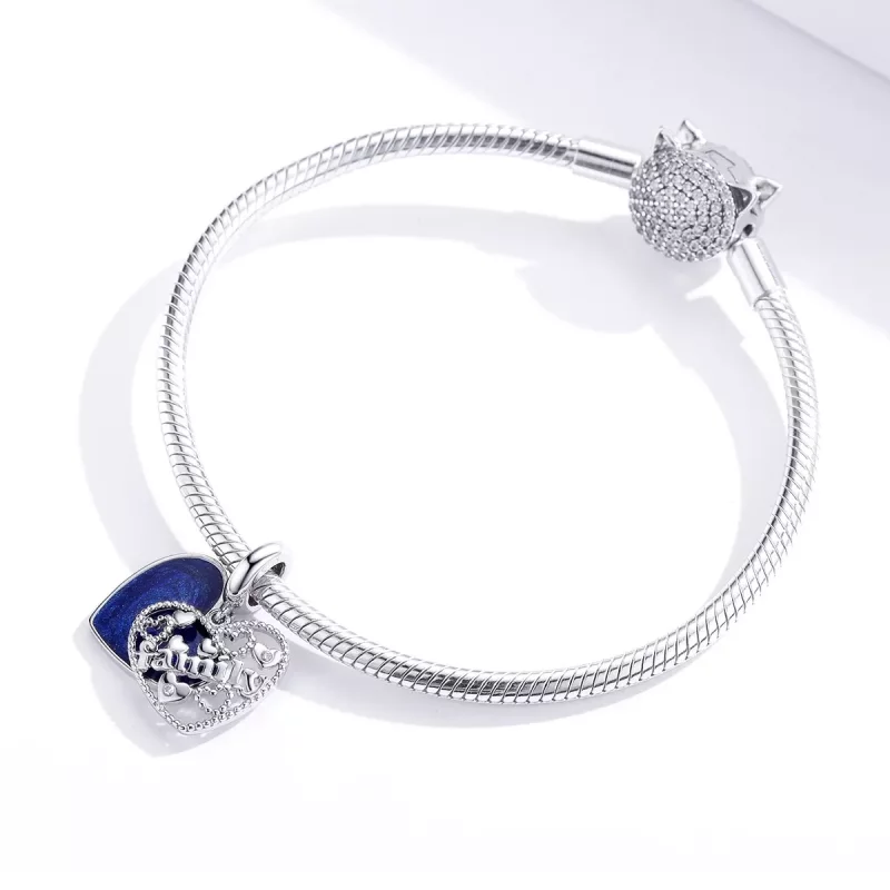(imagen para) Estilo Pandora Plata Colgante de Letras de Familia - BSC293 - Ver 4