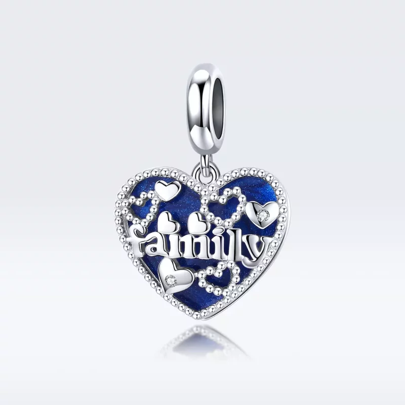 (imagen para) Estilo Pandora Plata Colgante de Letras de Familia - BSC293 - Ver 5