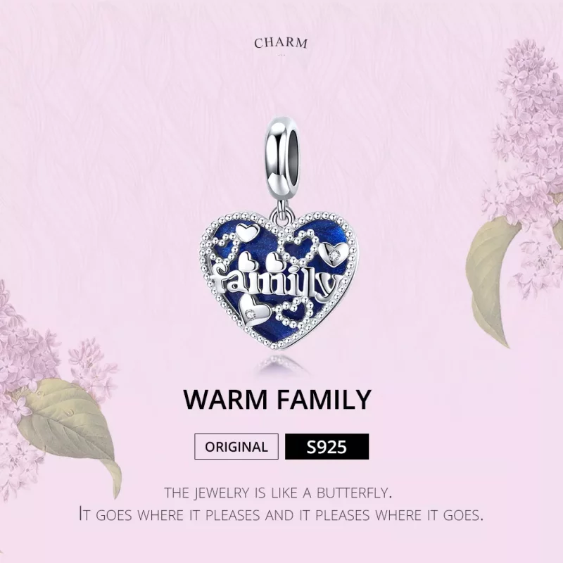 (imagen para) Estilo Pandora Plata Colgante de Letras de Familia - BSC293 - Ver 6