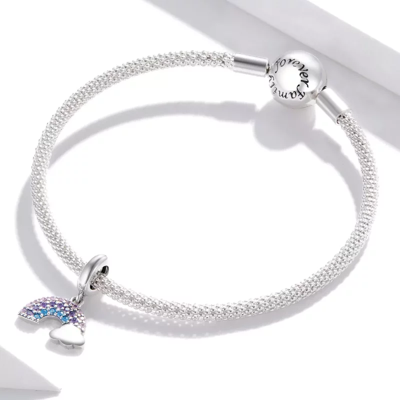 (imagen para) Estilo Pandora Plata Colorido Arcoíris Colgante - SCC1625 - Ver 3