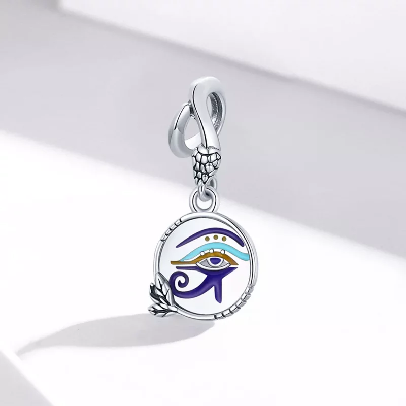 (imagen para) Estilo Pandora Plata Egipto - Colgante de Ojos Gemelos - SCC1857 - Ver 2