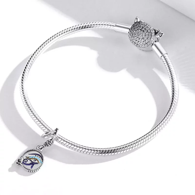 (imagen para) Estilo Pandora Plata Egipto - Colgante de Ojos Gemelos - SCC1857 - Ver 3