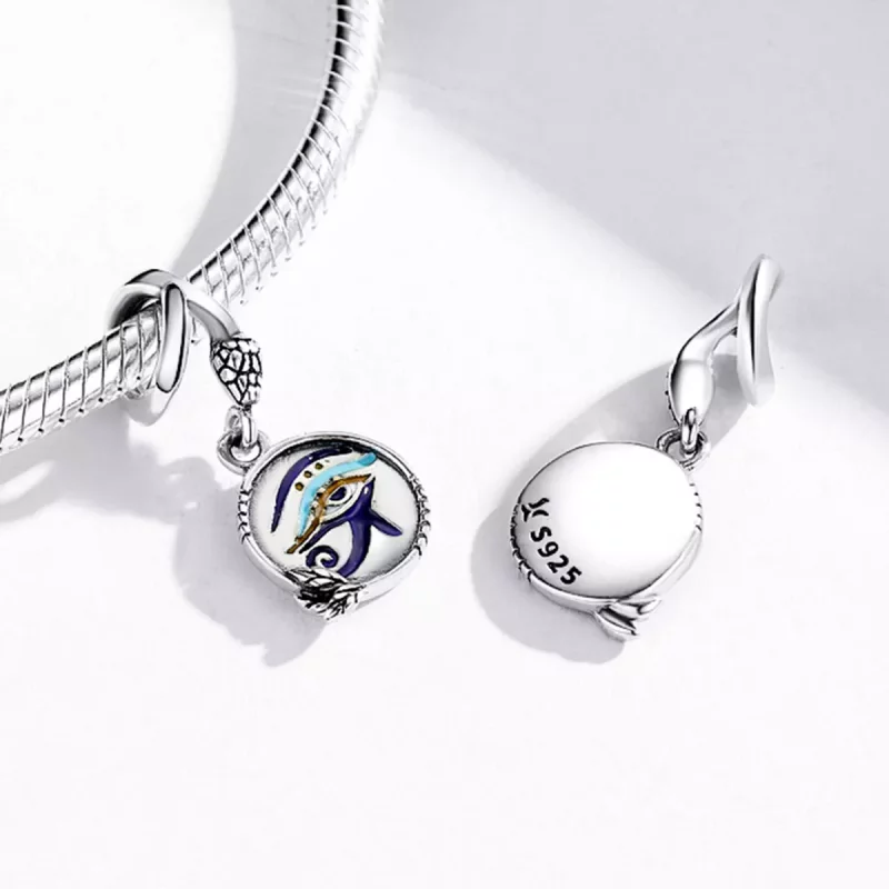 (imagen para) Estilo Pandora Plata Egipto - Colgante de Ojos Gemelos - SCC1857 - Ver 4