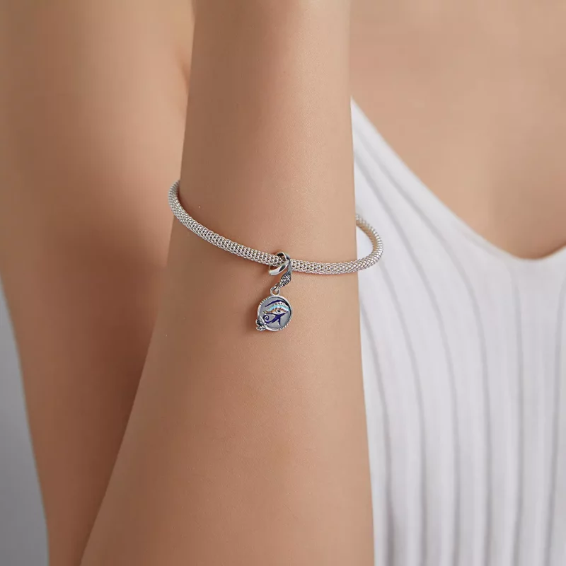 (imagen para) Estilo Pandora Plata Egipto - Colgante de Ojos Gemelos - SCC1857 - Ver 5