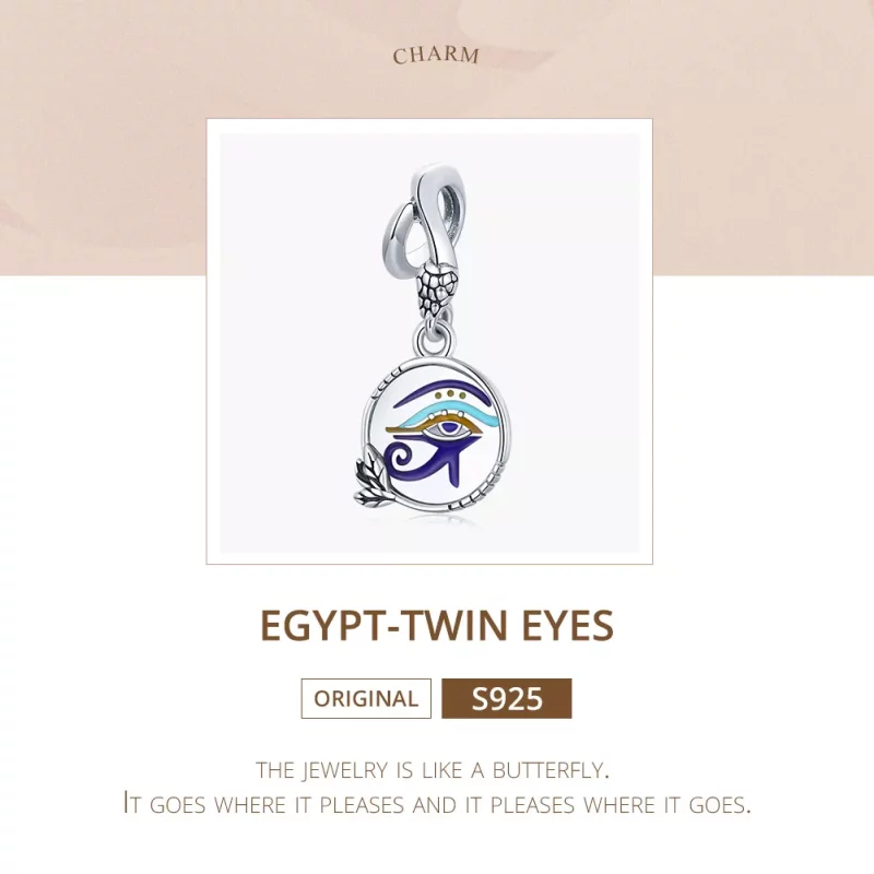 (imagen para) Estilo Pandora Plata Egipto - Colgante de Ojos Gemelos - SCC1857 - Ver 6