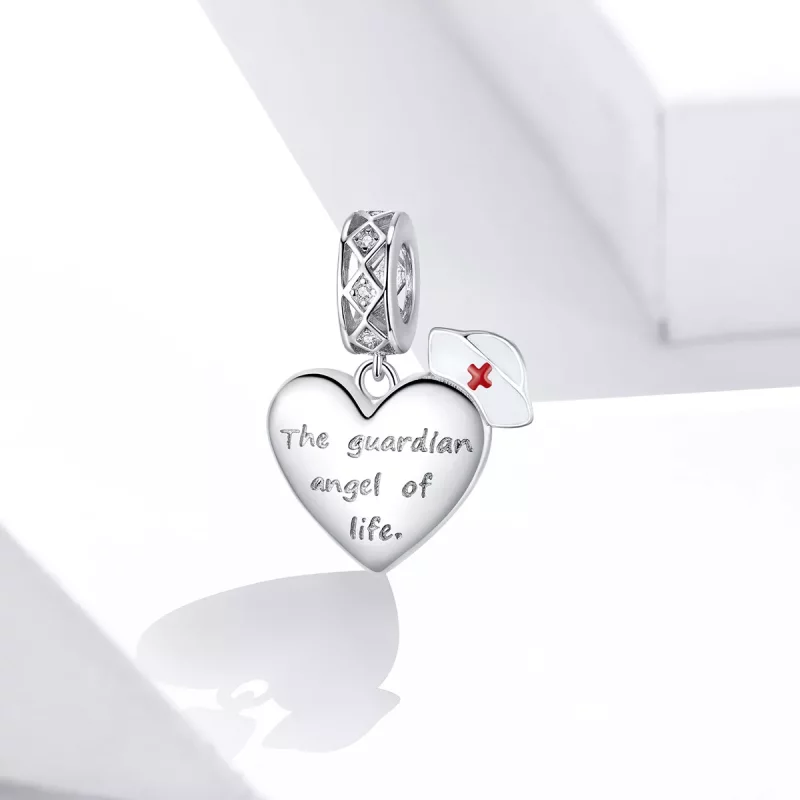 (imagen para) Estilo Pandora Plata El Guardián del Ángel de la Vida Dangle - BSC307 - Ver 2