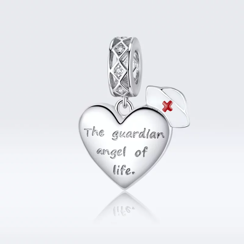 (imagen para) Estilo Pandora Plata El Guardián del Ángel de la Vida Dangle - BSC307 - Ver 5