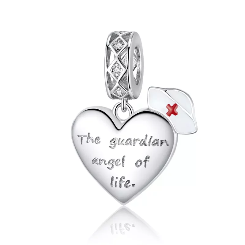 (imagen para) Estilo Pandora Plata El Guardián del Ángel de la Vida Dangle - BSC307